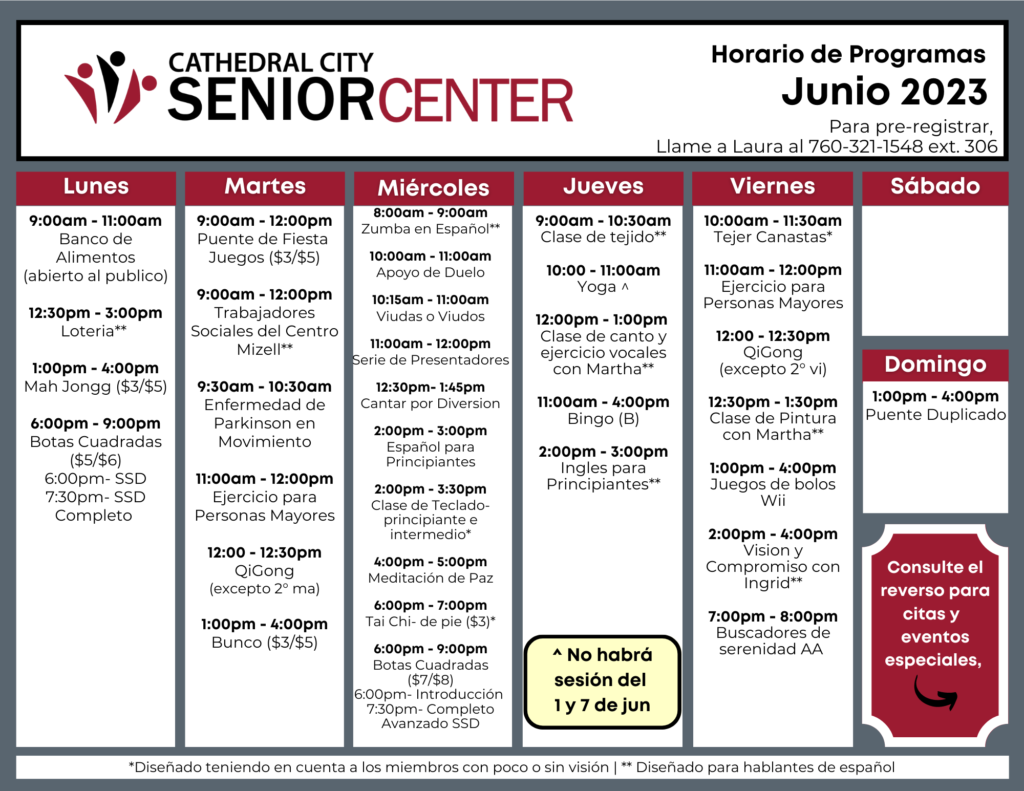 Program Schedule - Spanish (1)